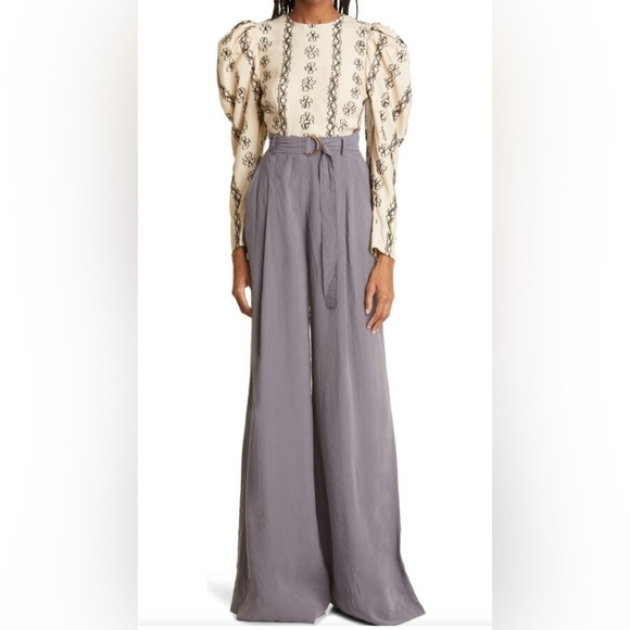 Ulla Johnson Lydia Belted Wide Leg Pants - Picture 1 of 10
